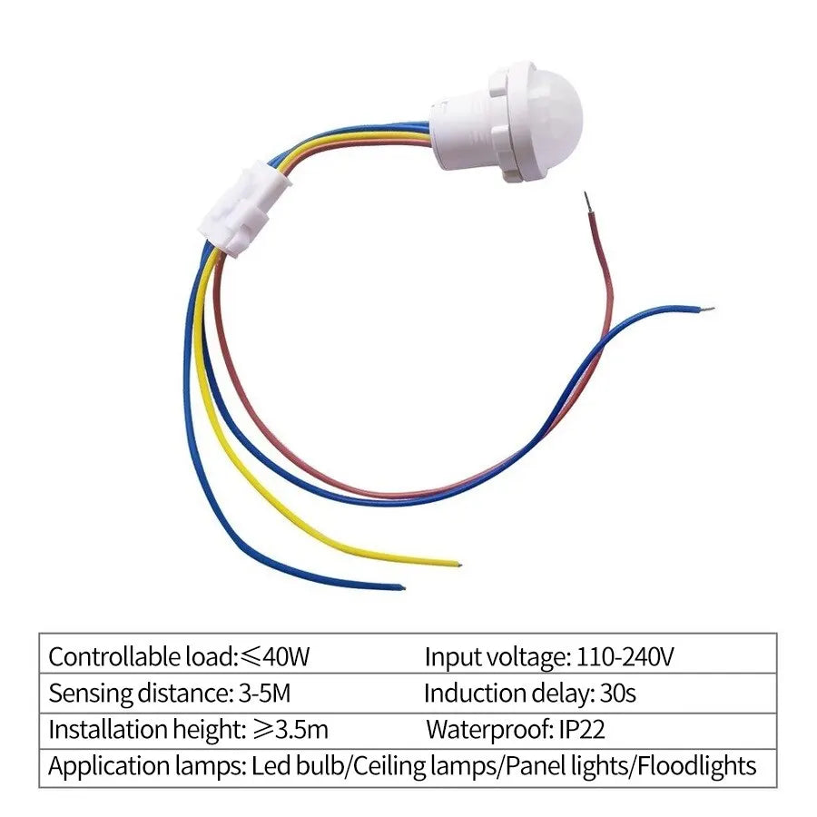 Light Switch PIR Sensor Detector Smart Switch LED 110V 220V PIR Infrared Motion Sensor Switch Auto On Off With adjustment