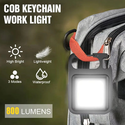 1pc COB Keychain Work Light, Flashlight With 4 Lighting Modes, Keychain Light Emergency Light Mini Flashlight With Magnetic Base