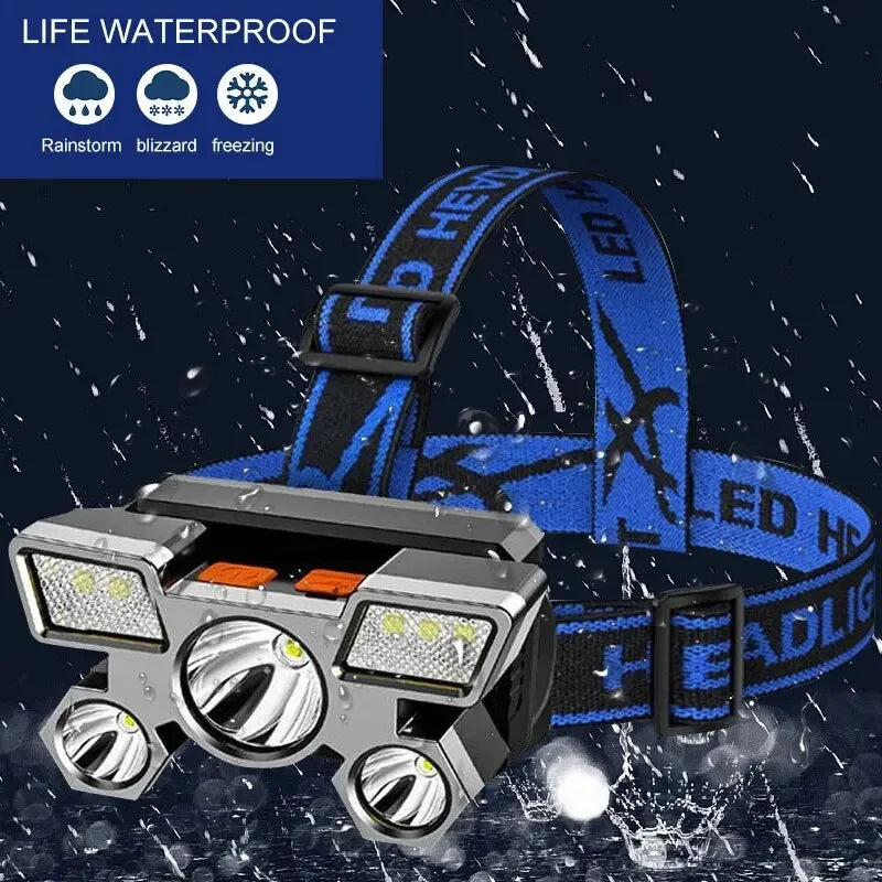 Powerful Rechargeable Head Flashlight for Fishing Led Headlamp