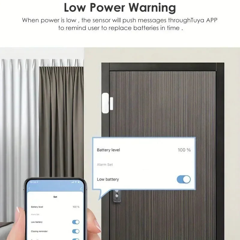 Tuya Zigbee Door Sensor for Smart Home Wireless Window Detector Remote Control Smart Life APP Alexa Home Security Alarm System