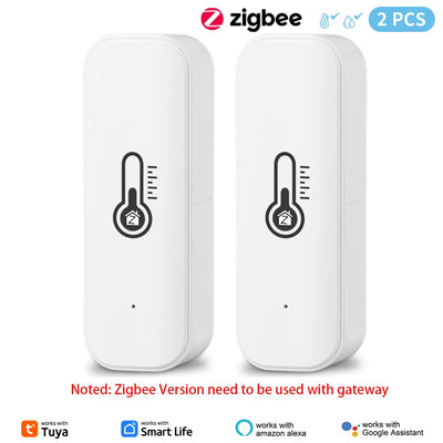 Tuya WiFi Temperature and Humidity Sensor Indoor Humidity Sensor Battery Powered APP Monitoring For Alexa Google Home Voice