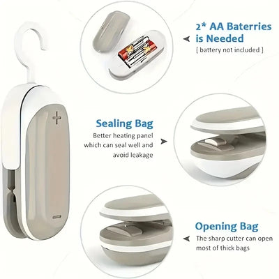 Plastic Press Sealer Sealing Clamp Portable Sealer Food Bag SealingKitchen Accessories