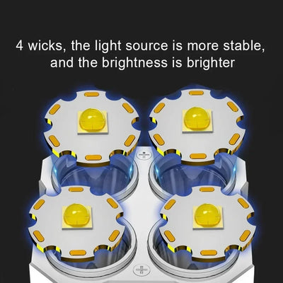 High Power LED Flashlights Camping Torch With 4 Lamp Beads And COB Side Light Rechargeable Portable Hand Lantern 4 Lighting Mode