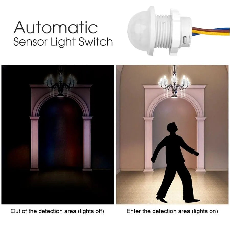 Light Switch PIR Sensor Detector Smart Switch LED 110V 220V PIR Infrared Motion Sensor Switch Auto On Off With adjustment