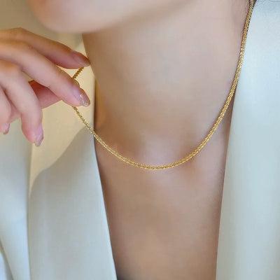 New Popular Silver Colour Sparkling Clavicle Chain Choker Necklace For Women Fine Jewelry Wedding Party Gift
