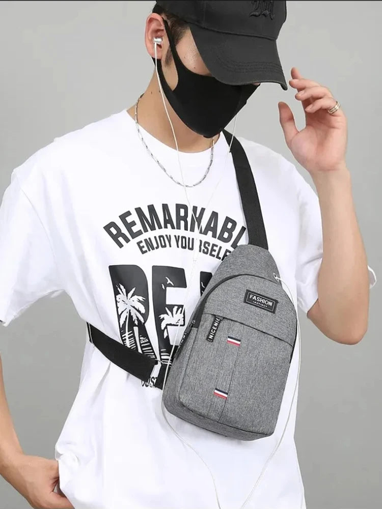Chest Bag Men's One Shoulder Crossbody Bag Large Capacity Outdoor Sports And Leisure Fashion Small Shoulder Bag Large Capacit
