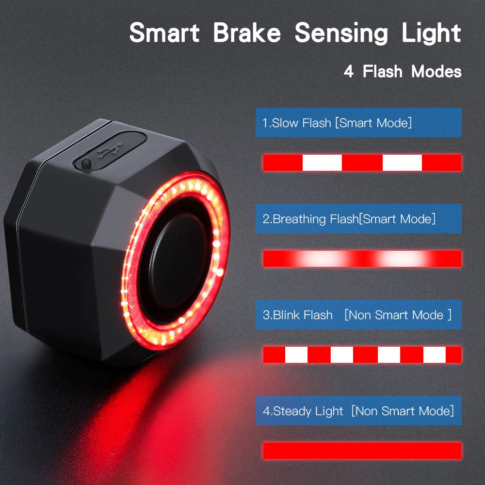 Awapow Bicycle Alarm Taillight Burglar Bike Light