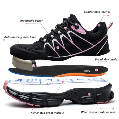 Clearance_Fashion Safety Shoes Women Work Sneakers structured Shoes pneumatic-Proof Protective Shoes Work Boots Steel Toe Shoes_
