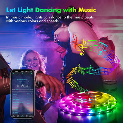5V 5050 LED Strip Lights Room Decoration Home 30LEDs/m RGB Tape Festoon Backlight Smart Christmas Lights Bluetooth App Control