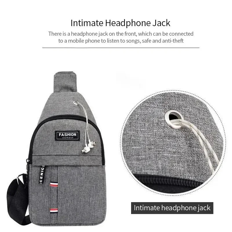 Chest Bag Men's One Shoulder Crossbody Bag Large Capacity Outdoor Sports And Leisure Fashion Small Shoulder Bag Large Capacit
