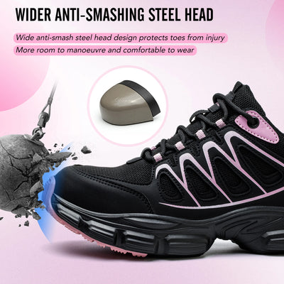 Clearance_Fashion Safety Shoes Women Work Sneakers structured Shoes pneumatic-Proof Protective Shoes Work Boots Steel Toe Shoes_