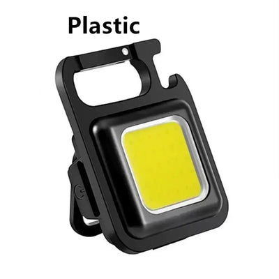 1pc COB Keychain Work Light, Flashlight With 4 Lighting Modes, Keychain Light Emergency Light Mini Flashlight With Magnetic Base