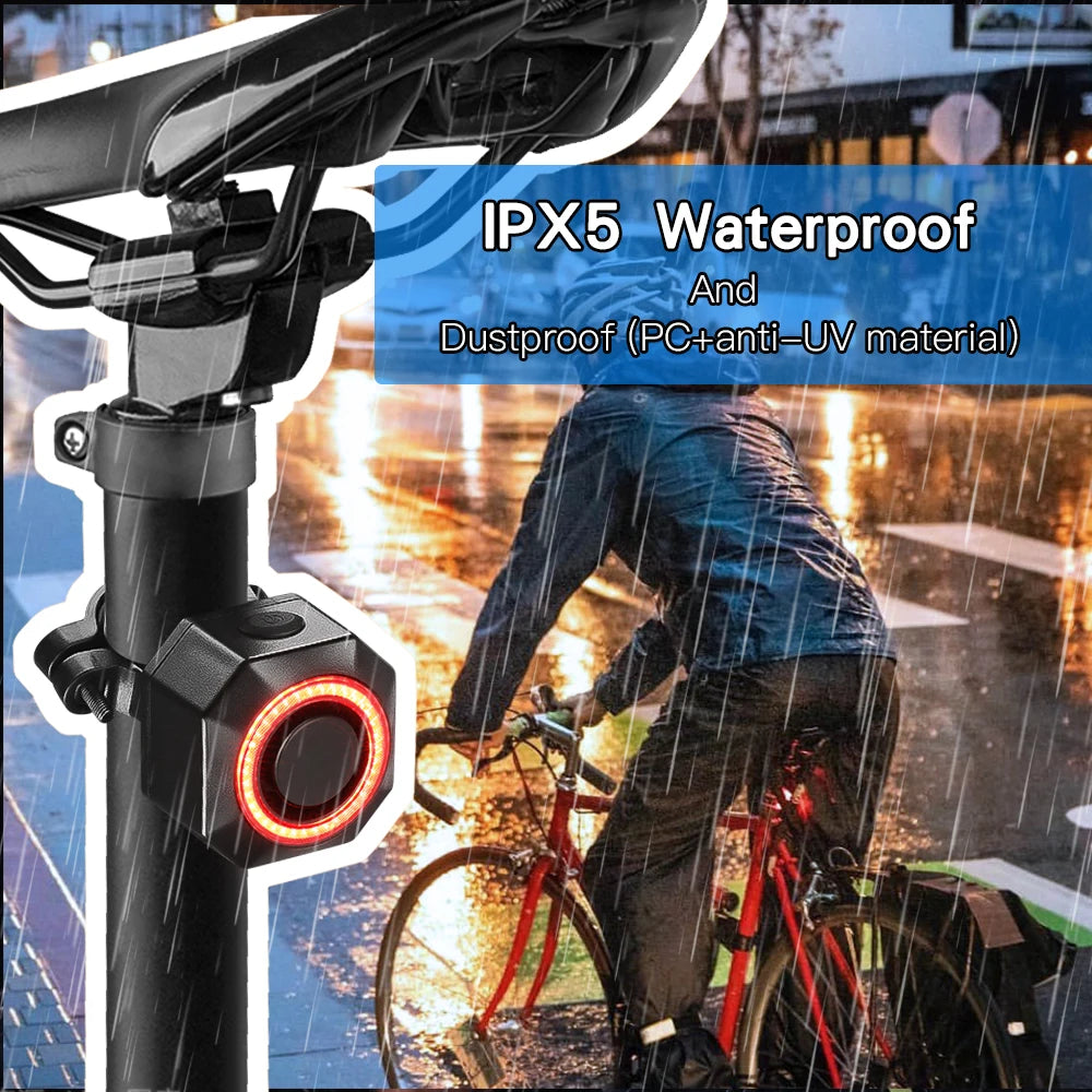 Awapow Bicycle Alarm Taillight Burglar Bike Light