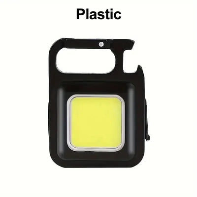 Rechargeable COB LED Keychain Flashlight Portable Magnetic Super Bright Torch for Camping Hiking Outdoor Use&Self-Defense Tool