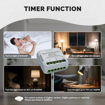MOES Star Ring Series Mini Tuya WiFi/Zigbee Smart Switch DIY Module Light Switch 1/2 Gang Remote Control Work Alexa Google Home