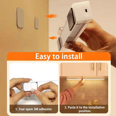 Cabinet Light USB Rechargeable Motion Sensor LED Bar Light Induction Night Light Portable for Kitchen Bedside Wardrobe Closet