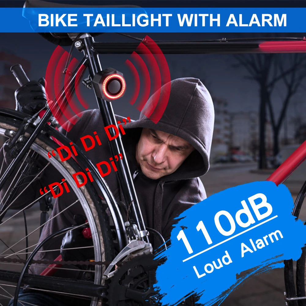 Awapow Bicycle Alarm Taillight Burglar Bike Light