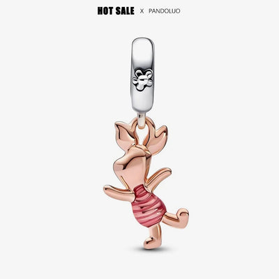 Disney Winnie the Pooh Piglet Dangle Charm Beads Fits Pandora Bracelet For Women 925 Silver Pendant Beads Jewelry Hot Sale Gift