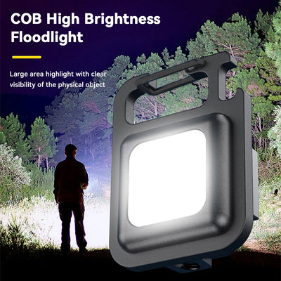 1pc COB Keychain Work Light, Flashlight With 4 Lighting Modes, Keychain Light Emergency Light Mini Flashlight With Magnetic Base
