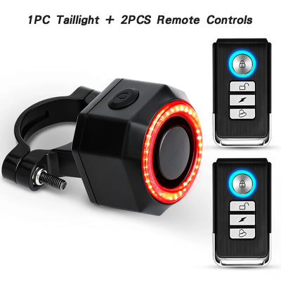 Awapow Bicycle Alarm Taillight Burglar Bike Light