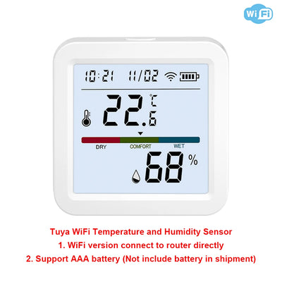 Tuya WiFi Temperature and Humidity Sensor Indoor Humidity Sensor Battery Powered APP Monitoring For Alexa Google Home Voice