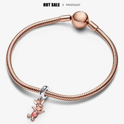 Disney Winnie the Pooh Piglet Dangle Charm Beads Fits Pandora Bracelet For Women 925 Silver Pendant Beads Jewelry Hot Sale Gift