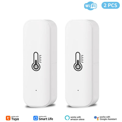 Tuya WiFi Temperature and Humidity Sensor Indoor Humidity Sensor Battery Powered APP Monitoring For Alexa Google Home Voice
