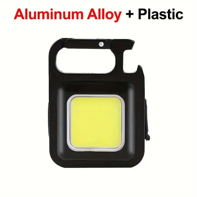 Rechargeable COB LED Keychain Flashlight Portable Magnetic Super Bright Torch for Camping Hiking Outdoor Use&Self-Defense Tool