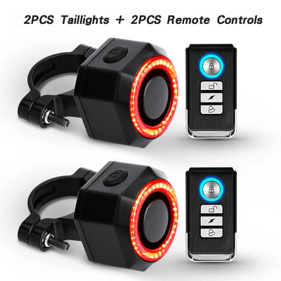 Awapow Bicycle Alarm Taillight Burglar Bike Light
