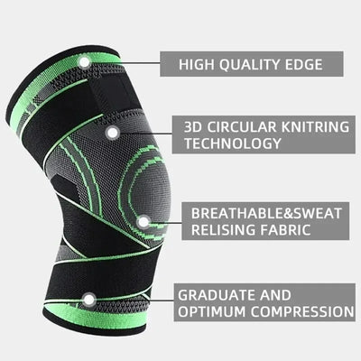 Knee Compressions Sleeve with Adjustable Straps for Running
