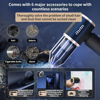 ITUTN Wireless Car Vacuum Cleaner Portable Powerful Cleaning Machine Car Accessories Vacuum Pump Home Appliance Air Blower